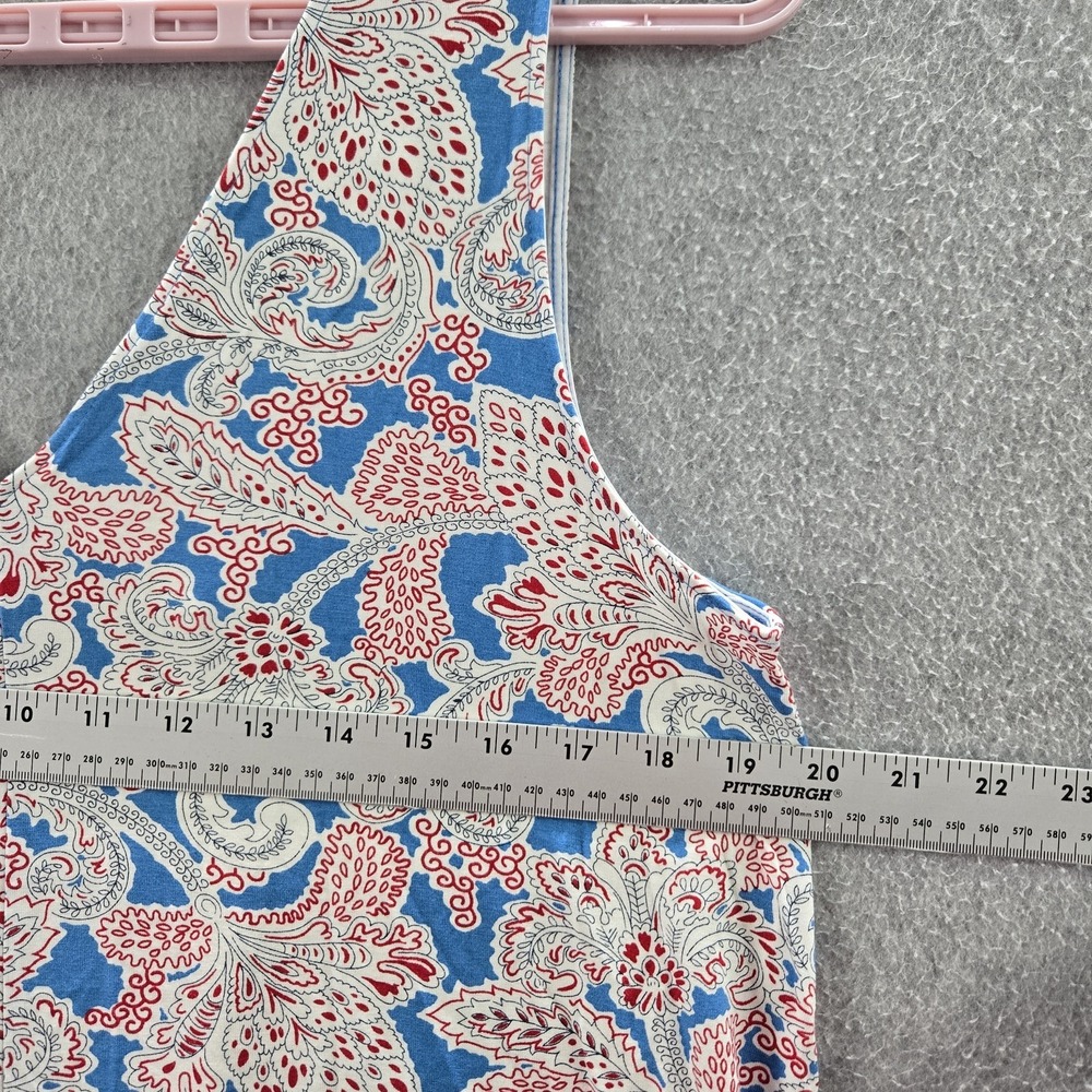 LOFT Women Dress L Blue Paisley A-Line Sleeveless NWOT (Bin 6) - Picture 6 of 8